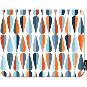 Drop Gaming Mouse Pad Mid-Century Colorful Tones Rain Drip Geometic Water Drop Decorative Mousepad Rubber Base Home Decor for Computers Laptop Office Home 7.9X9.5 Inch