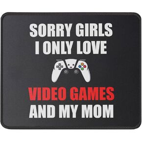 I Love Video Games and Mom Mouse Pad - Valentines Day Video Games Boys Teens - 9.5 x 7.8 Inch Mouse Mat Gaming Gamer Gifts - Funny Gifts Idea for Men