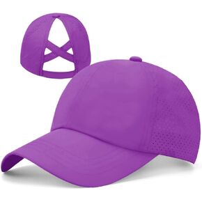 Women Ponytail Hat Criss Cross Baseball Cap Adjustable High Messy Bun Ponycap Quick Drying Mesh Sports Hat