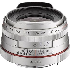 Pentax K-Mount HD DA 15mm f/4 ED AL Fixed Lens for Pentax KAF Cameras ( Limited Silver)