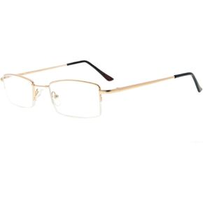 Eyekepper Half-rim Reading Glasses With Flex Memory Titanium Bridge Bendable For Men Women (Gold,+1.50)