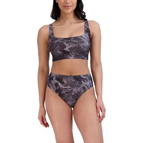 Spyder Women's Standard Square Neck Bikini Quick Dry Removable Cup Adjustable Strap High Waisted Bottom Swimsuit Set
