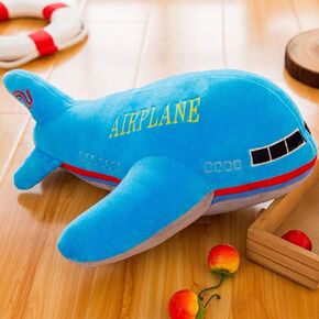 15.7"/40cm Airplane Plush Stuffed Aircraft Pillow Model Plane Toys,Blue Stuffed Kids Plush Adorable Back Pillow Model Gifts