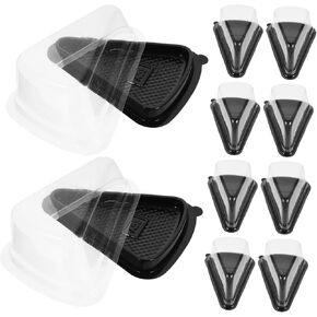 HEALLILY Premium Cake Slice Containers – 10 Piece Set of Clear Plastic Cake Boxes - Perfect for Individual Pie Slice Packaging - Bakery Dessert Holders - Mini Muffin and Sandwich Storage -