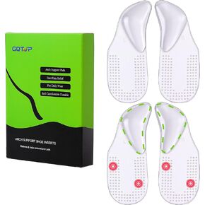 Gel Arch Support Inserts for Plantar Fasciitis Relief, Self-Adhesive Arch Pads Inserts Heel Cushion for Flats, Heel Pain, Foot Arch Support for Women and Men Shoes