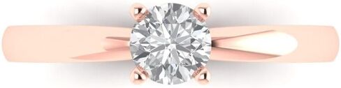 Clara Pucci 0.5 CT Brilliant Round Cut Simulated Diamond CZ 4-prong Solitaire Engagement Wedding Ring 14k Yellow Gold in Kuwait