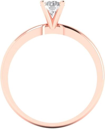 Clara Pucci 0.5 CT Brilliant Round Cut Simulated Diamond CZ 4-prong Solitaire Engagement Wedding Ring 14k Yellow Gold in Kuwait