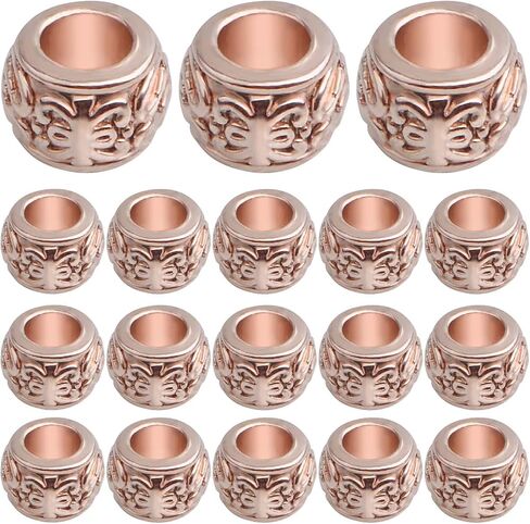 100pcs Antique Bronze Rondelle Spacer Beads European Large Hole Beads Vintage Tube Loose Spacer Beads for DIY Bracelet Jewelry Making, 8 x 5.5 mm, Hole: 4.3 mm in Saudi Arabia
