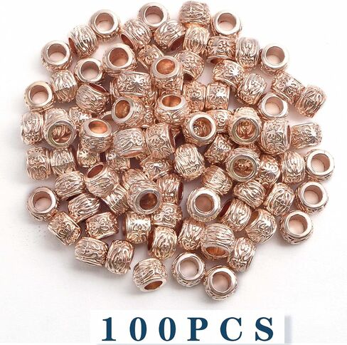 100pcs Antique Bronze Rondelle Spacer Beads European Large Hole Beads Vintage Tube Loose Spacer Beads for DIY Bracelet Jewelry Making, 8 x 5.5 mm, Hole: 4.3 mm in Saudi Arabia