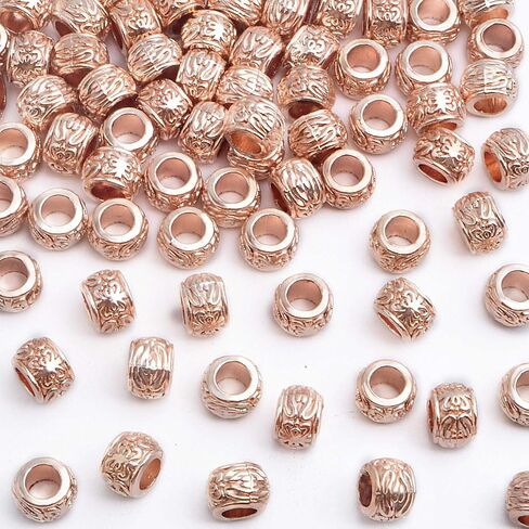 100pcs Antique Bronze Rondelle Spacer Beads European Large Hole Beads Vintage Tube Loose Spacer Beads for DIY Bracelet Jewelry Making, 8 x 5.5 mm, Hole: 4.3 mm in Saudi Arabia