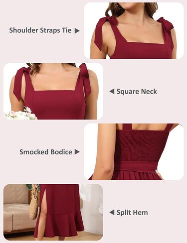 فساتين رويال ماتريكس النسائية متوسطة الطول لضيوف حفل الزفاف فستان شبه رسمي لحفلات الكوكتيل ورقبة مربعة فستان وصيفة العروس in Kuwait