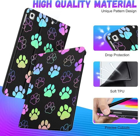 for iPad 9th/8th/7th Generation Case 10.2 Inch Girls Cute Kids Women Folio Smart Cover with Pencil Holder Rainbow Aesthetic Design Girly Kawaii Teens Cases for iPad 7/8/9 Gen A2602 A2270 A2197 in Saudi Arabia