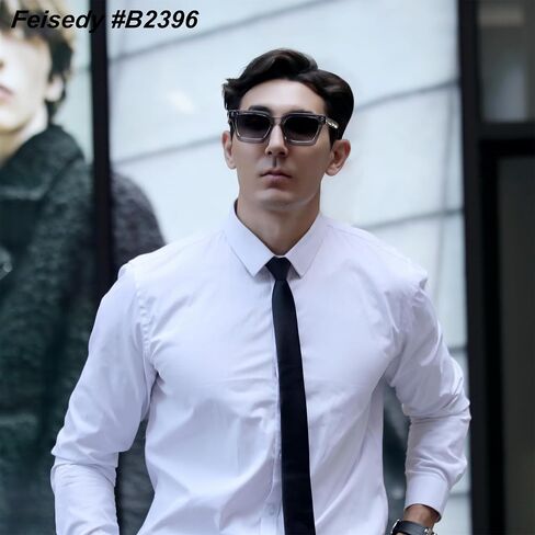 FEISEDY Sunglasses Men Women Polarized, Chunky Square Thick Frame, Rectangle UV400 Shade Sun Glasses B2396 in Kuwait