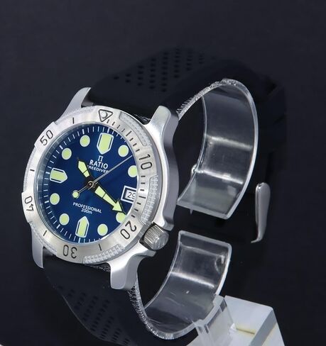 RATIO FreeDiver ساعة غوص احترافية ساعة غواص كوارتز كريستال الياقوت 200 متر مقاومة للماء ساعة غوص للرجال in Kuwait