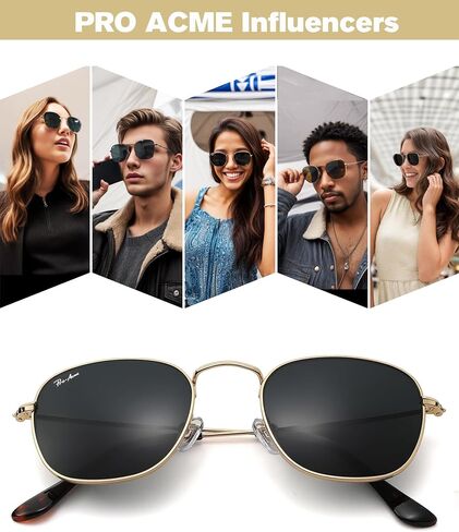 Pro Acme Vintage Square Sunglasses,Classic Glass Lens Metal Frame Retro Trendy Shade Sun Glasses in Kuwait