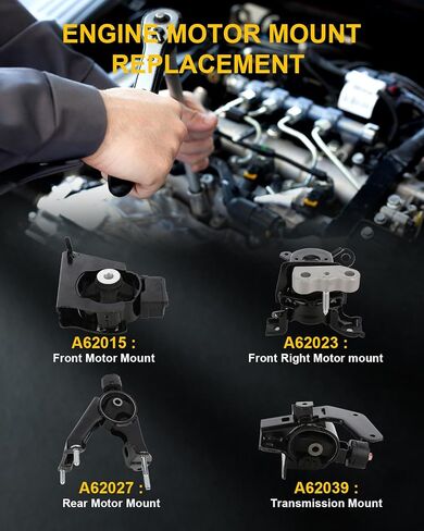 مجموعة حامل ناقل الحركة لمحرك المحرك OCPTY لـ 2009 2010 2011 2012 2013 لسيارة TOYOTA Corolla 1.8L & for TOYOTA Matrix 1.8L 2009-2010 لـ Pontiac Vibe 1.8L # A62015 A62023 A62027 A62039 4 قطعة in Saudi Arabia