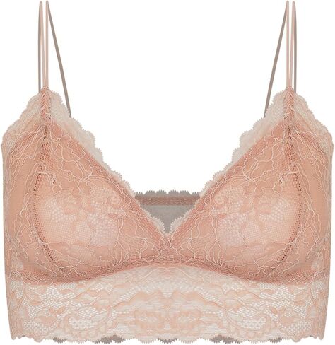 HOPE - حمالة صدر دانتيل مثلثة مع حشوة قابلة للإزالة - ملابس داخلية مثيرة للنساء، حمالات صدر لاسلكية، أشرطة مزدوجة مريحة in Kuwait