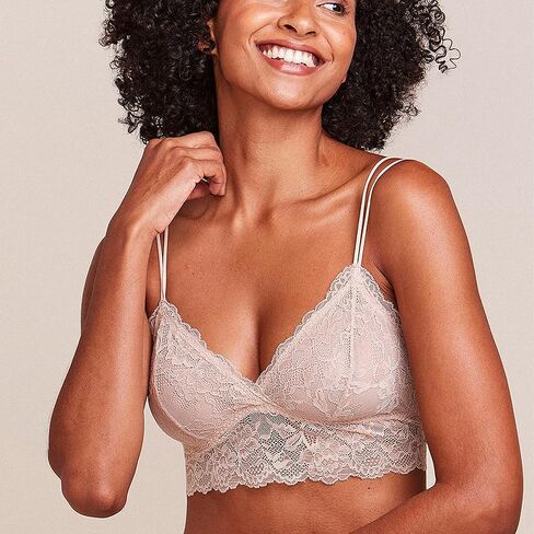 HOPE - حمالة صدر دانتيل مثلثة مع حشوة قابلة للإزالة - ملابس داخلية مثيرة للنساء، حمالات صدر لاسلكية، أشرطة مزدوجة مريحة in Kuwait