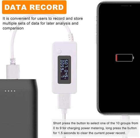 USB Tester Power Meter Mini LCD Digital Display USB Current Voltage Detector Real-time Monitoring High Precision Socket Tester, for Phone Power Bank in Saudi Arabia