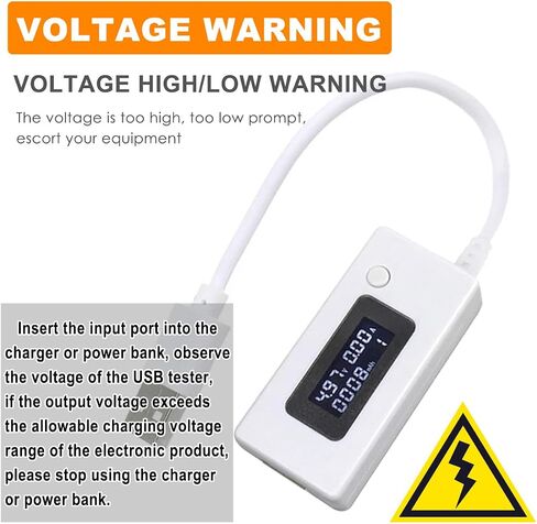 USB Tester Power Meter Mini LCD Digital Display USB Current Voltage Detector Real-time Monitoring High Precision Socket Tester, for Phone Power Bank in Saudi Arabia