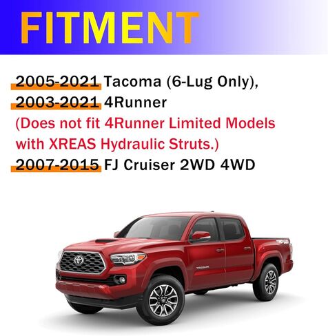 مجموعات رفع تسوية تاكوما 3 بوصة، طقم رفع تعليق فاصل أمامي لـ 2005-2021 Toyota Tacoma (6-Lug فقط)، 2003-2021 4Runner، 2007-2015 FJ Cruiser 2WD 4WD in Saudi Arabia