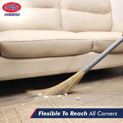 Indian Style Non Dust Broom for Indoor Sweeping, Extra Large | Made with Flagged Fibres | Washable and Durable in Saudi Arabia