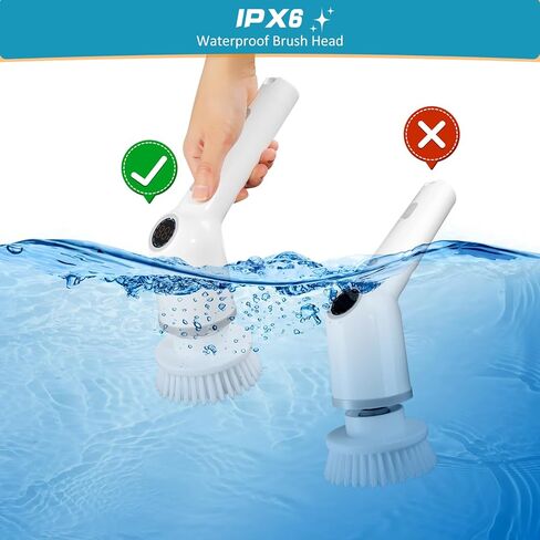 Electric Spin Scrubber with 3 Adjustable Speeds,Cordless Shower Cleaning Brush with 8 Replaceable Brush Heads,Adjustable Extension Handle Power Cleaning Brush for Bathroom Car Floor Grey in Kuwait