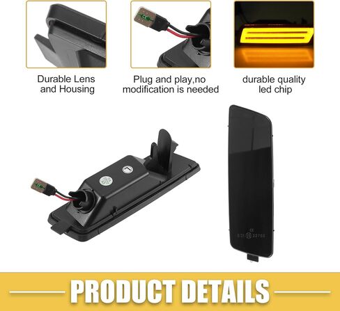 LED الجانب ماركر ضوء 1K5 945 071A السائق الأمامي الركاب بدوره أضواء الإشارة الحاجز مصابيح Sidemarker لفولكس واجن الأسود عدسة العنبر LED ضوء 1 زوج in Saudi Arabia