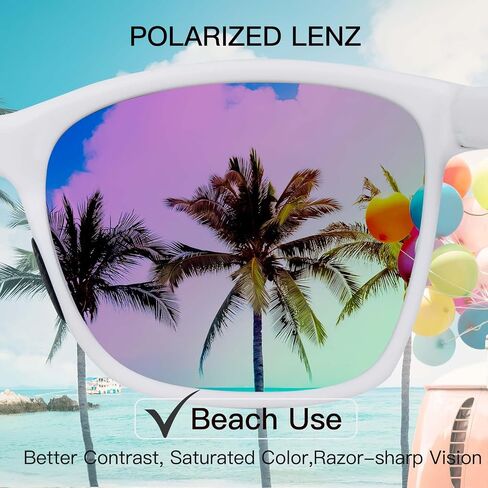 Vintage Sunglasses for Men & Women, Retro Eyewear with Non-slip Flexible Frame, Polarized/Non-Polarized Lens UV Protection in Kuwait