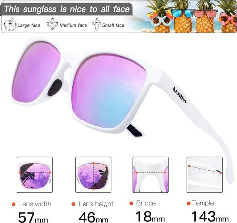 Vintage Sunglasses for Men & Women, Retro Eyewear with Non-slip Flexible Frame, Polarized/Non-Polarized Lens UV Protection in Kuwait