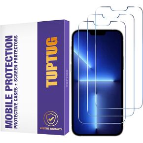 Tempered Glass Screen Protector for iPhone 14 and iPhone 13 and iPhone 13 Pro(3 Pack) -- Toughened Glass Protective Cover for 6.1-inch Apple iPhones -- [Ultra Clear] [Case Friendly] [Easy Install] [No Bubbles] [Anti Scratch] [Screen Saver] [High Definitio