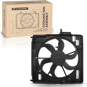 A-Premium Engine Radiator Cooling Fan Assembly with Brushless Motor Compatible with Select BMW Models - E70 Series X5 2007 2008 2009 2010 - Replace# 17427598738, 17427537357