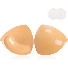 Niidor Bra Pads Inserts, Thick Sticky Bra Push up Bottom Padding, Low-cut, Backless Dress, Bikinis, Swimsuit (Nipple Covers)