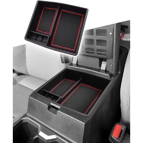 for 2024 Toyota Tacoma Center Console Organizer Tray for Tacoma Accessories Armrest Storage Box Insert Tray (Red)