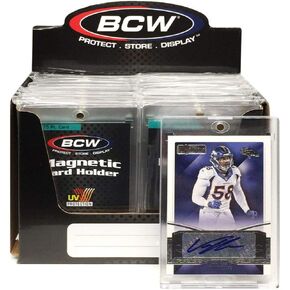 BCW Magnetic Card Holder - 75 PT Thickness - 18ct | Protective Display Card Case with Secure Gold Magnet Closure | UV Protection, Quick Access Design for Sports, Gaming, and Collectible Cards