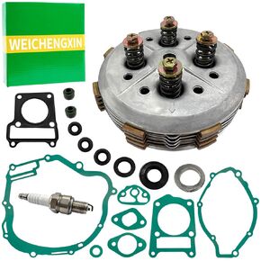 Clutch Kit Center Inner Hub Outer Pressure Plate & Complete Gasket Compatible with Yamaha TTR125 TTR 125 TTR125L TTR125E TTR125LE 2000-2023