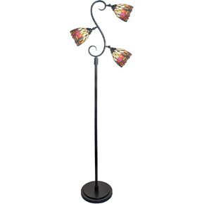 Dale Tiffany TF20060 Amara - 3 Light Tiffany Floor Torchiere Lamp with a Tiffany Bronze Finish for Home Décor, Living Room, and Office