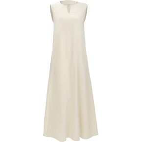 Women Medieval Sleeveless Elf Dress with Pockets, Woodland Fairy Peasant Cosplay Linen Chemise Renaissance Costume