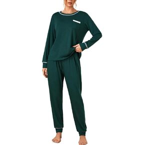 Women's Pajamas Sets Long Sleeve Pullover Top and Long Pants with Pockets Casual 2Pcs Lounge Sets