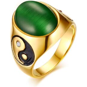 Yin and Yang Rings for Men Women Balance Yoga Meditation Signet Bands Stainless Steel Tai Chi Class Member Ring, Size 7-13