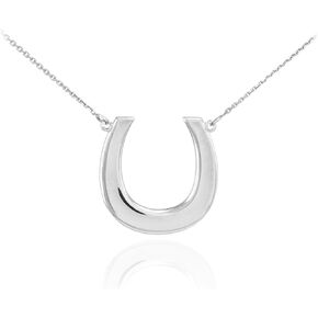 925 Sterling Silver Lucky Horseshoe Pendant Necklace