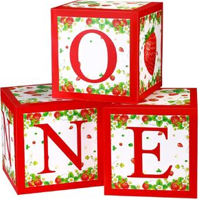 Strawberry One Balloon Boxes Shortcake Birthday Party Decorations Strawberry Balloon Blocks Backdrop for Girl Berry Sweet One Strawberry 1st Birthday Supplies