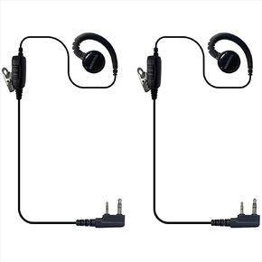 C Shape Headset 1 Wire 2-Pin Earpiece with Mic for Kenwood NX-P1200AV NX-1300NE NX-3220E NX3320 NX3420 TH-D75A TH-K20A (Pack of 2)