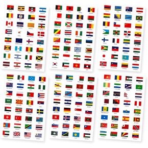 6 Sheet World Flag Stickers - Flags of The World Different Country Flags Sticker, Olympic Stickers for Party Decor Scrapbook Planner Journal (192 Pcs) in Saudi Arabia