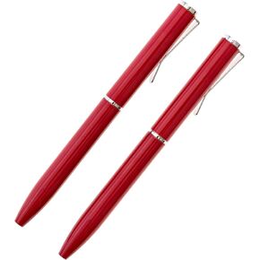 NarwhalCo Set of 2 Red Small Pens (3.35") with Black Ink for Pocket, Wallet, Planner, Purse or Passport