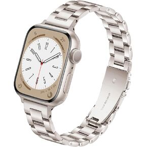 Slim Metal Band Compatible with Apple Watch Bands for Women 40mm 41mm 38mm, Premium Stainless Steel Classic iWatch Bands for Apple Watch Band Series 9 SE Series 8 Series 7 6 5 4 3 2 1,