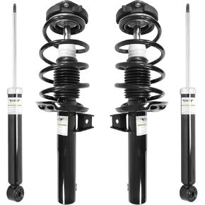 UNITY AUTOMOTIVE 4-11060-257020-001 4 Wheel Complete Strut Assembly with Gas Shock Kit 2006-2013 Audi A3