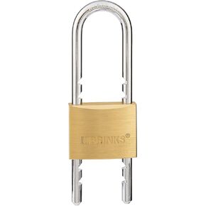 BRINKS - 50mm Solid Brass Keyed Padlock with Adjustable Shackle - Chrome Plated with Hardened Steel Shackle