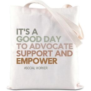KUIYAI Social Workers Appreciation Tote Bag Social Work Month Gift MSW Life Graduation Gift Advocate Support Empower Handbag