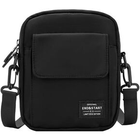 حقيبة ظهر رجالية صغيرة عصرية خفيفة الوزن وبسيطة وحقيبة كتف كاجوال وحقيبة كروس، باللون الأسود in Kuwait